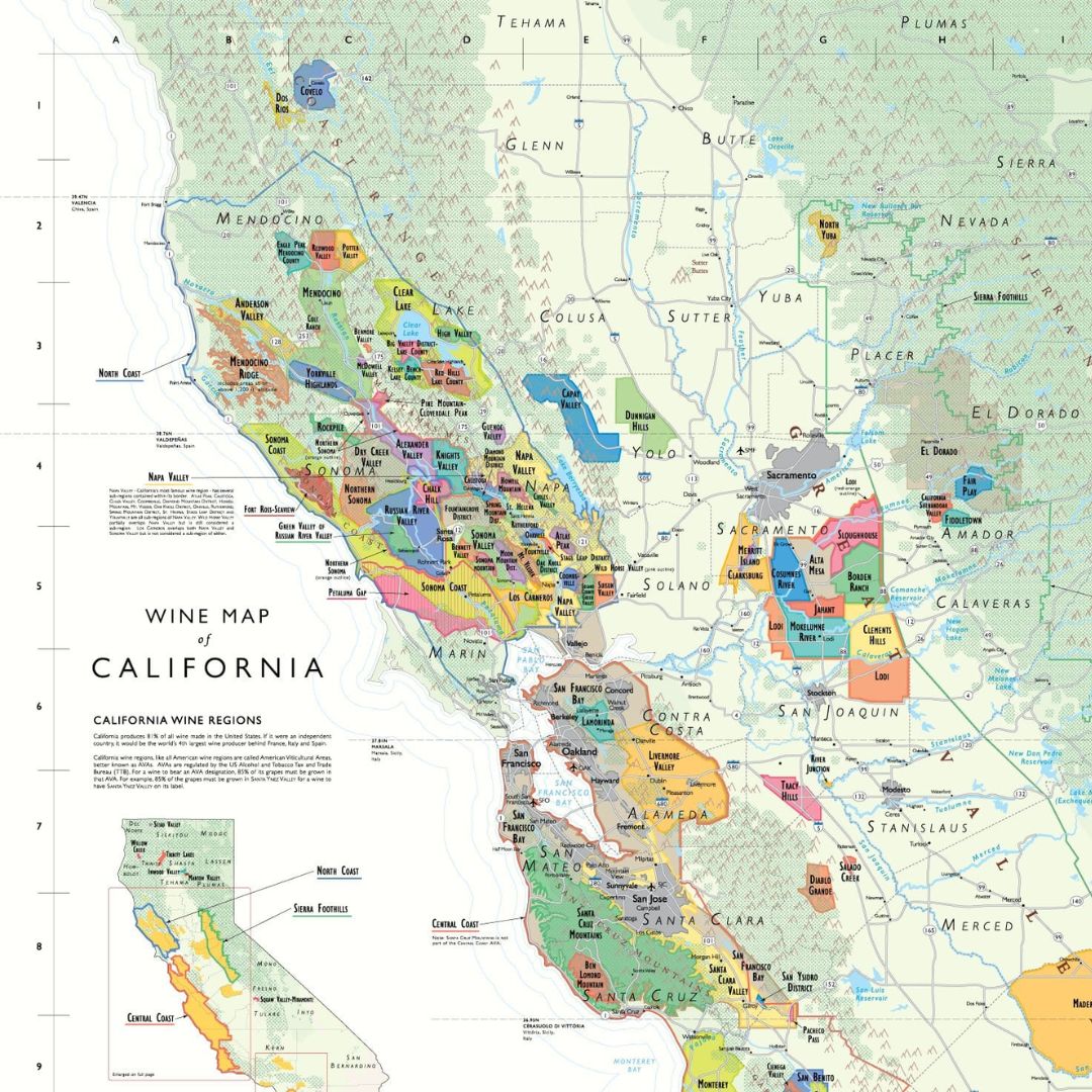 Wijnkaart Californië