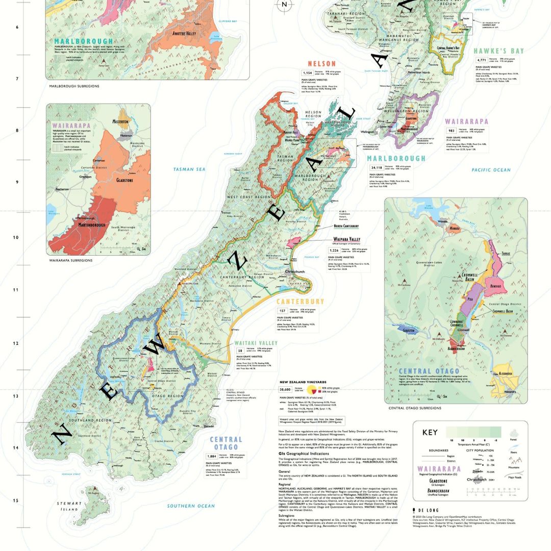 Wijnkaart Nieuw-Zeeland