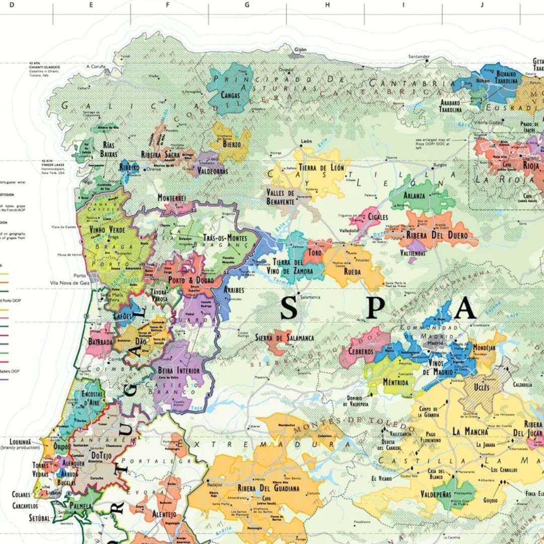 Wijnkaart Spanje / Portugal