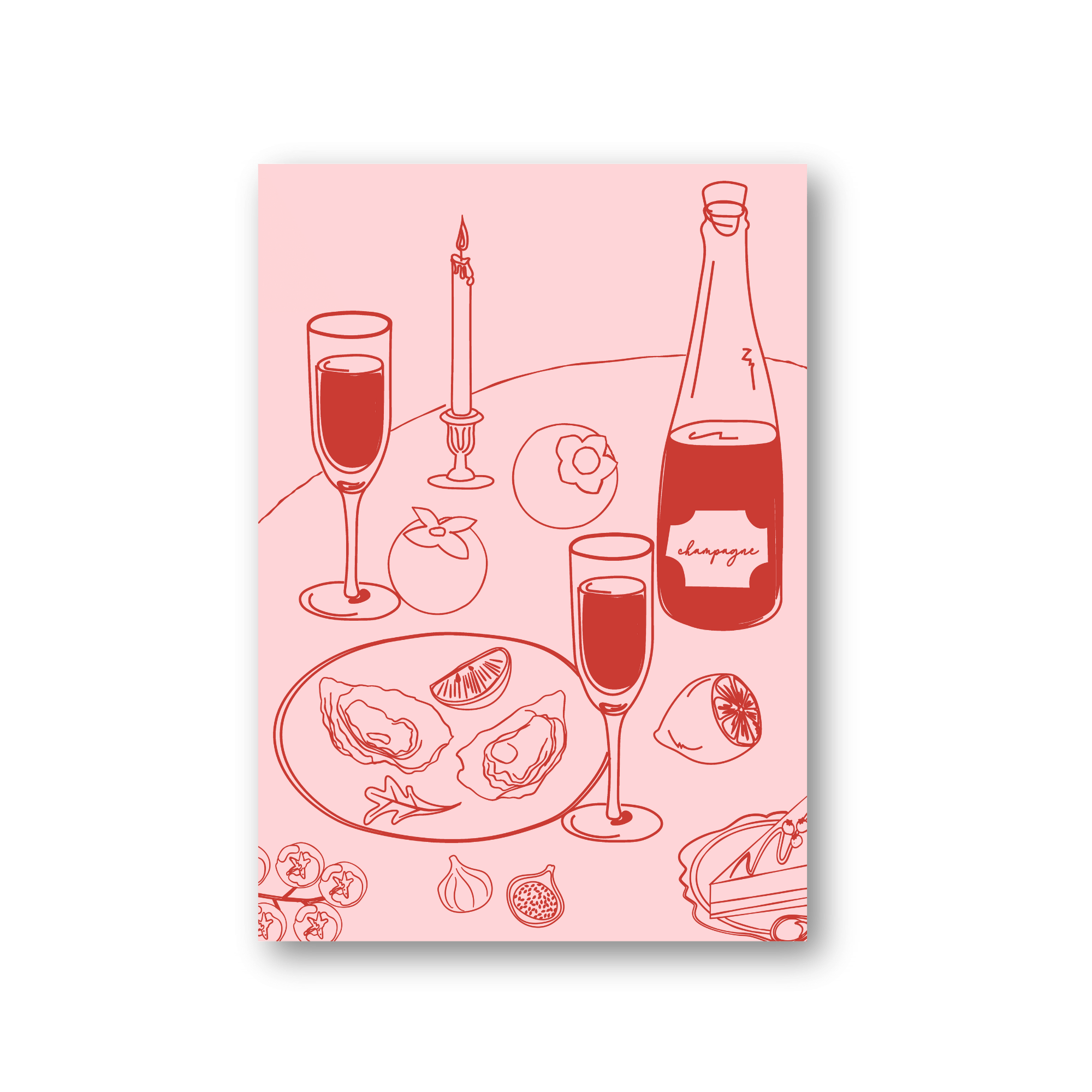 Wijn & oesters (roze)